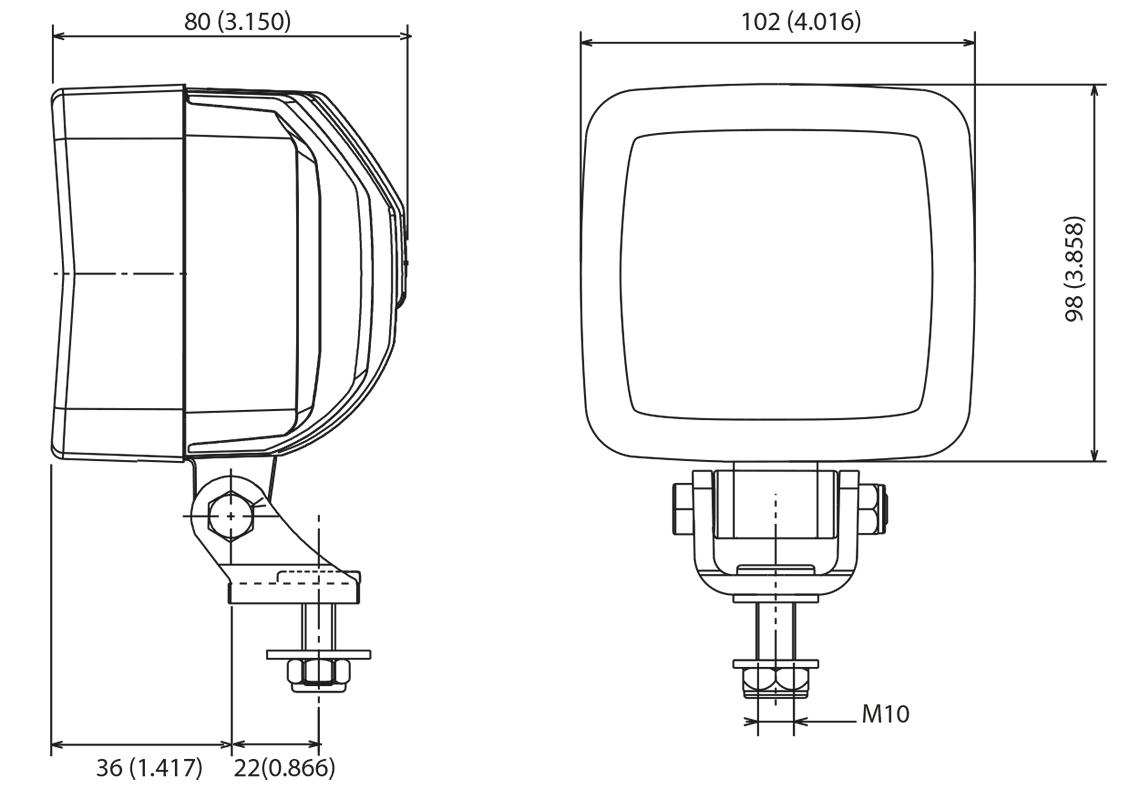 Phare de travail Heavy LED 12/100V